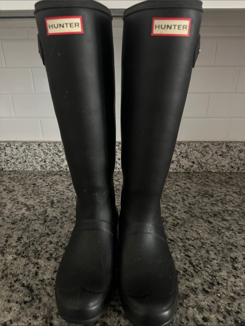 Hunter Tall Rubber Rain Boots in Black